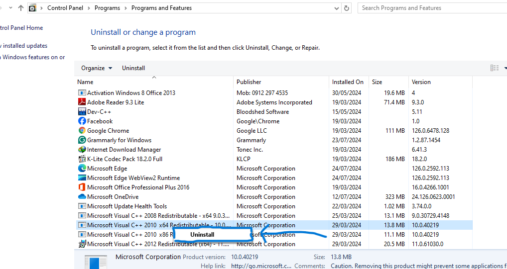 Uninstall the package for solving vcruntime140_1.dll error