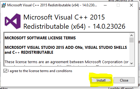 Install Microsoft Visual C++ Redistributable to fix api-ms-win-crt-runtime-l1-1-0.dll error 