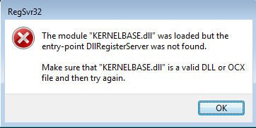 Kernelbase.dll missing error windows 10